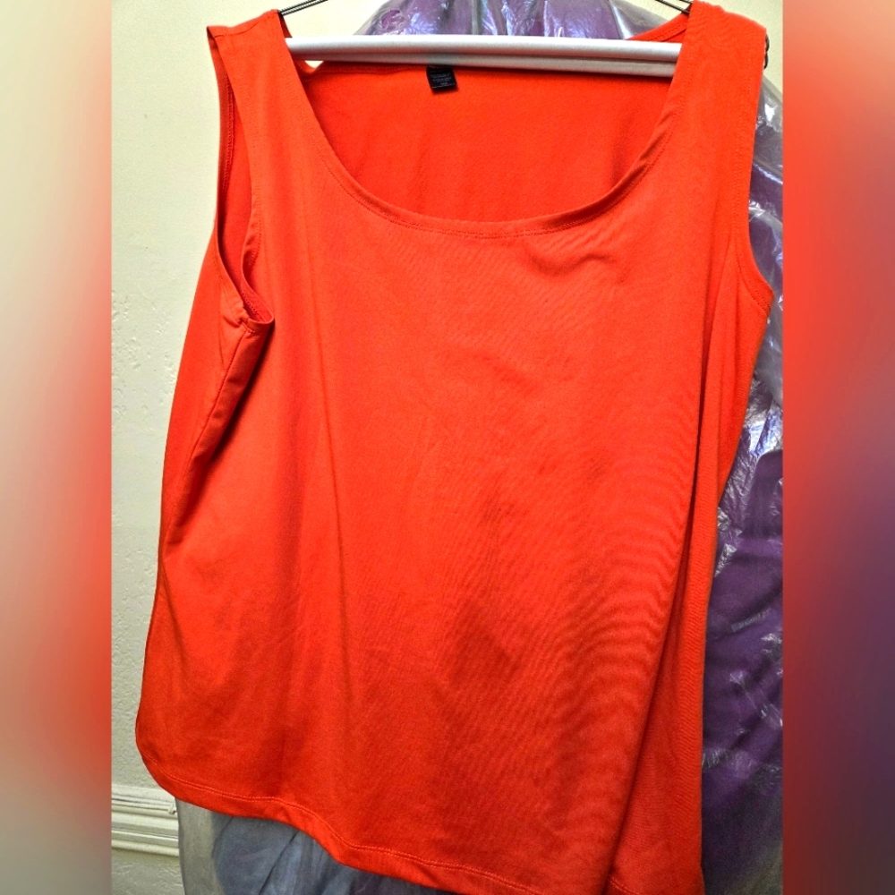 Orange Boxy Sleeveless Tank Top